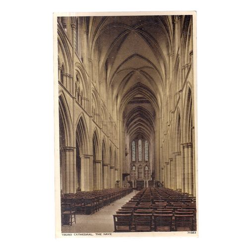 TRURO CATHEDRAL, The Nave. CORNWALL. unused vintage postcard by Photochrom =