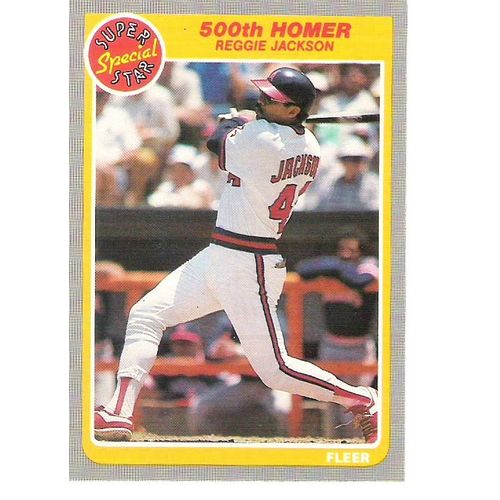 1985 Fleer baseball Reggie Jackson 500th Homer card #639 - NM- HOF-Angels