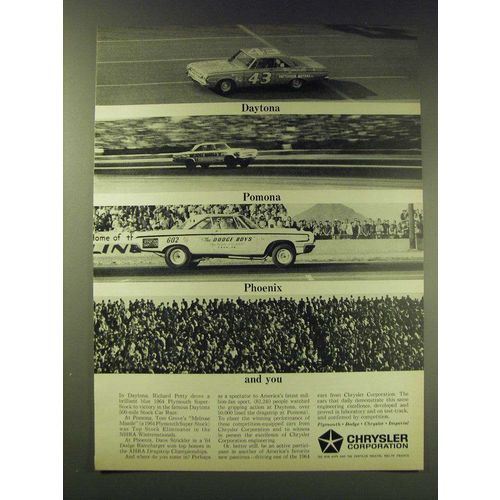 1964 Chrysler Corporation Ad - Richard Petty, Tom Grove and Dave Strickler
