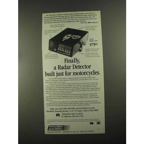 1988 I.S. Nady MRD-300 Motorcycle Radar Detector Ad