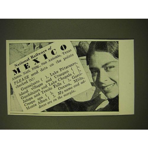 1935 National Railways of Mexico Ad