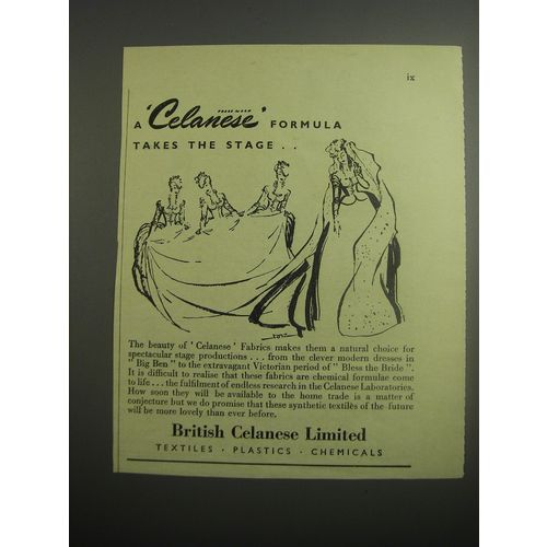 1948 British Celanese Limited Ad - A Celanese Formula takes the stage