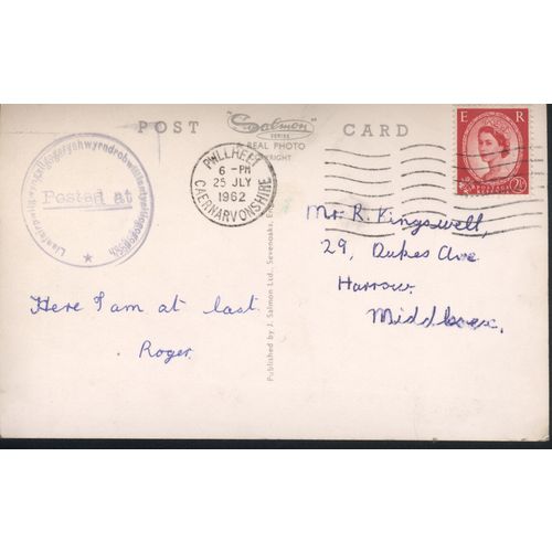 GB PC 1962 - LLANFAIRPWLLGWYNGYLLGOGERYCHWYRNDROBWLLL  LANTYSILIOGOGOGOCH Wales