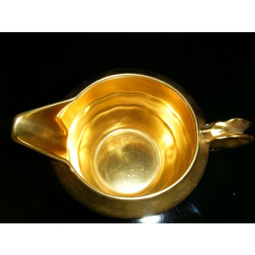 Vintage Pickard Roses & Daisies #486 Gold Mini Creamer