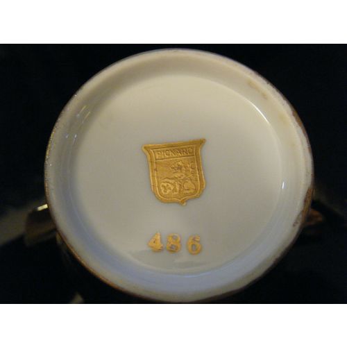 Vintage Pickard Roses & Daisies #486 Gold Mini Creamer