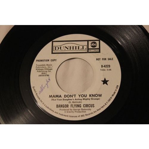 Bangor Flying Circus Promo 45-MAMA DON'T YOU KNOW/SOMEDAY I'LL FIND