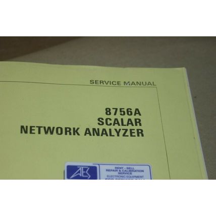 Hewlett Packard HP 8756A Scalar Network Analyzer service Technical repair Manual