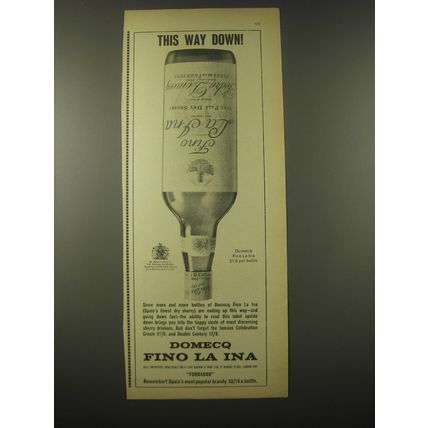1965 Domecq Fino la Ina Sherry Ad - This way down
