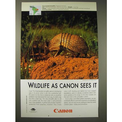 2004 Canon Advertisement - Three-banded Armadillo - Wildlife as Canon sees it