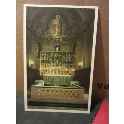 CHURCH INTERIOR, LUND, SWEDEN unused vintage postcard =