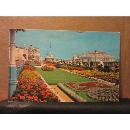 CARPET GARDENS, EASTBOURNE, SUSSEX used postcard by D V Bennett 1975 pm =