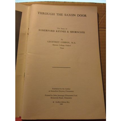 THE STORY OF SOMERFORD KEYNES & SHORNCOTE, GLOUCESTERSHIRE. 1969, 60 page p/b