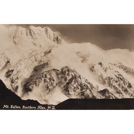 Mount Sefton Summit Antique New Zealand Real Photo Postcard