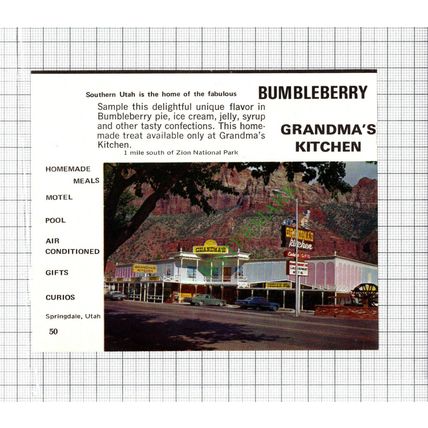 Grandma's Kitchen Springdale Utah Advert - c.1969 Small Cutting