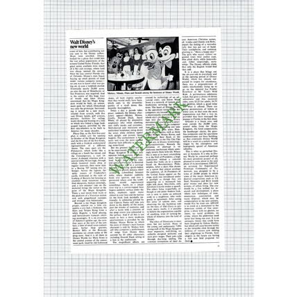 Walt Disney Disneyland Disney World Florida - 1972 Article