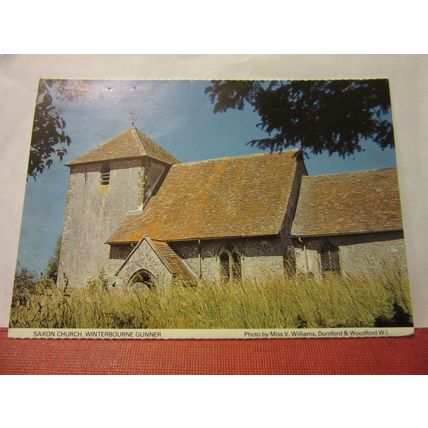 SAXON CHURCH, WINTERBOURNE GUNNER, WILTSHIRE unused postcard DURNFORD W. I =