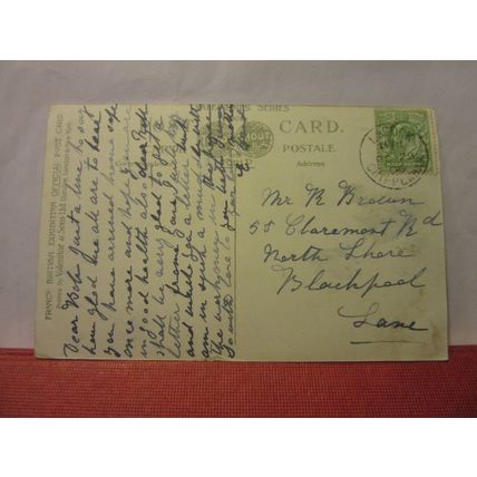 FRANCO-BRITISH EXHIBITION, LONDON. 1908 used antique postcard. 1909 pm =