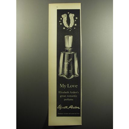 1957 Elizabeth Arden My Love Perfume Advertisement