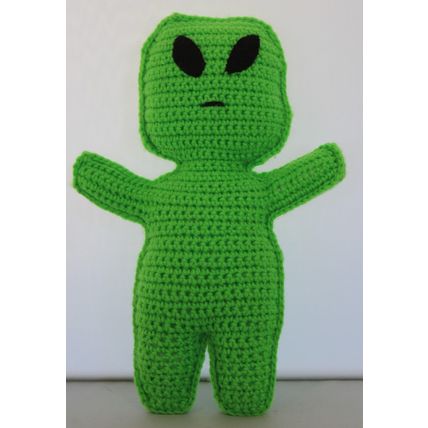 Hand Crocheted Green Alien Soft Toy - Made in Australia