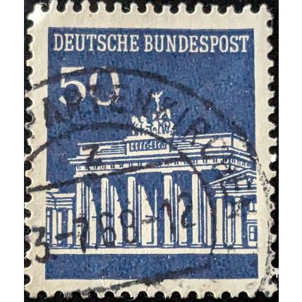 Stamp Germany West SG1415 1966 50 pfg Brandenburg Gate Used