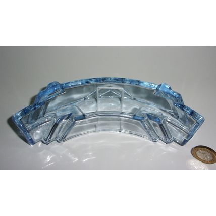 Stolzle Art Deco Blue Glass Curved Bloom Trough.