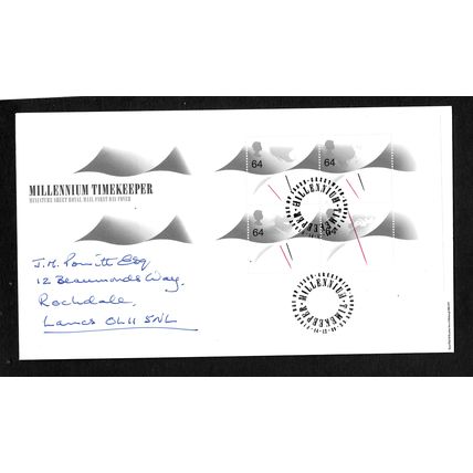 GREAT BRITAIN 1999 MILLENNIUM TIME KEEPER MINIATURE SHEET FIRST DAY COVER