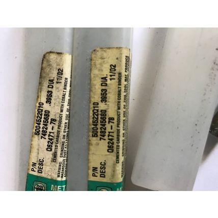 LOT 4 METAL REMOVAL 748245680 P91217-39,.3953 DIA Q62471-78 SOLID CARBIDE REAMER