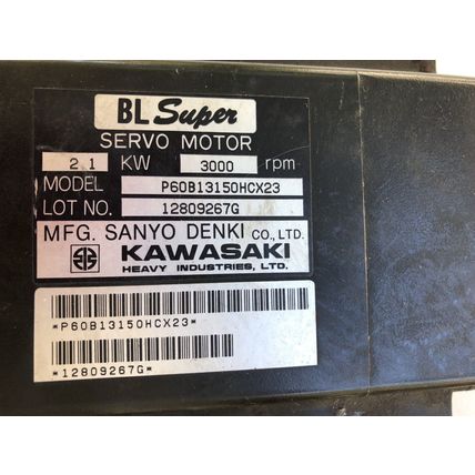 SANYO DENKI P60B13150HCX23 SERVO MOTOR, 2.1 KW, 3000 RPM (Connect damaged),TG