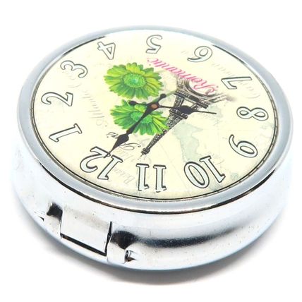 Eiffel Tower Clock Face Pill Box 1.5 CM Carte Postal - Christmas Gift Storage