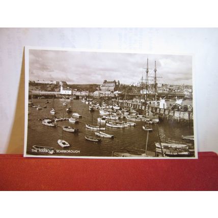 THE HARBOUR, SCARBOROUGH, YORKSHIRE unused vintage postcard by J. Salmon =