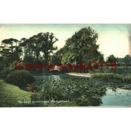 Lake, Golders Hill, Hampstead, London, England, Postcard 1900/10s