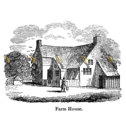Farm House, Near Hastings, Sussex, England, 1840, MODERN REPRODUCTION