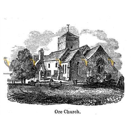 Ore Church, Near Hastings, Sussex, England, 1840, MODERN REPRODUCTION