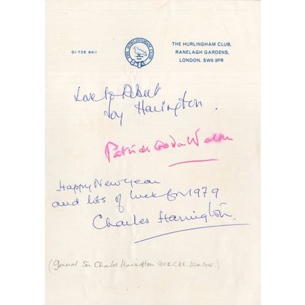 Charles Harington WW1 Boer War Chanak Crisis Military Leader Hand Signed Letter