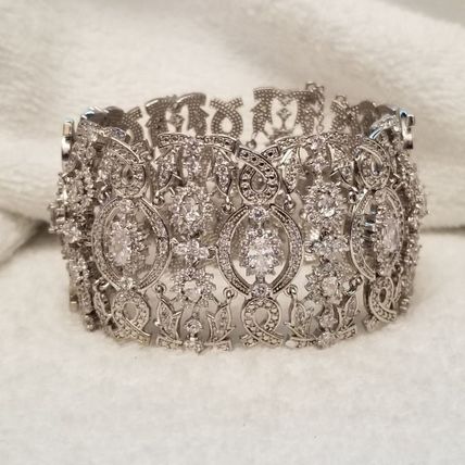 Silver Tone Rhinestone Bridal Bracelet