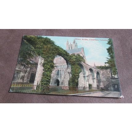 J.G Charlton Postcard - Canterbury Cathedral Priory Arches - Kent