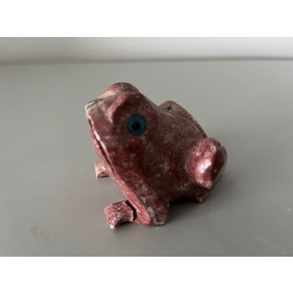 FROG FIGURINE - RED SOAPSTONE