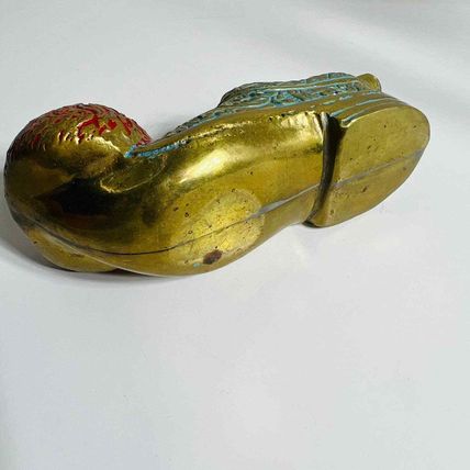 Brass Ashtray Shoe Cigarette Holder Metal Design Home Decor Vintage Ball
