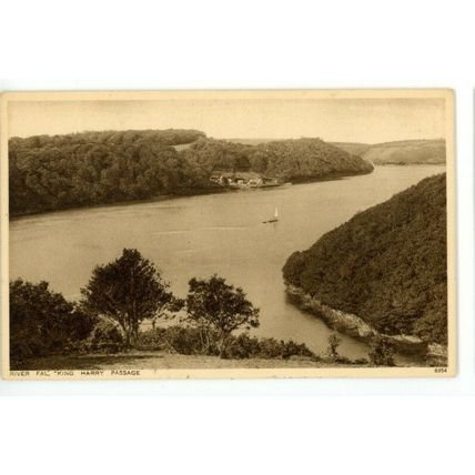 POSTCARD Photochrome - River Fal King Harry Passage River Fal Falmouth Unposted