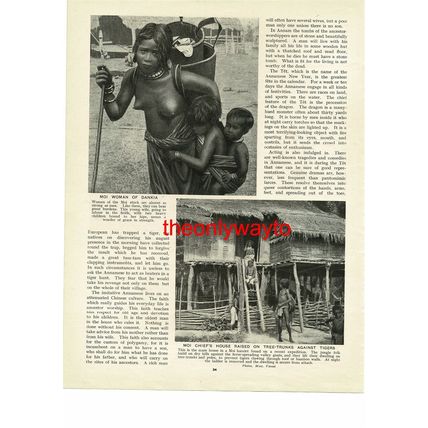 Moi Woman Of Dankia & Chiefs House, Annam (Vietnam), Book Illustration, c1930