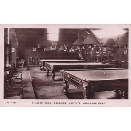 Billiard Room Longmoor Military Camp Hampshire RPC Old Postcard