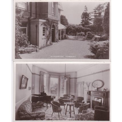 EC1 . TORQUAY - ELMINGTON HOTEL. 2 CARDS . RP POSTCARDS