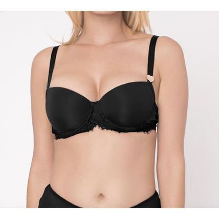 MIMI HOLLIDAY Bisou Bisou Noir Smooth T-Shirt Bra Black BNWT