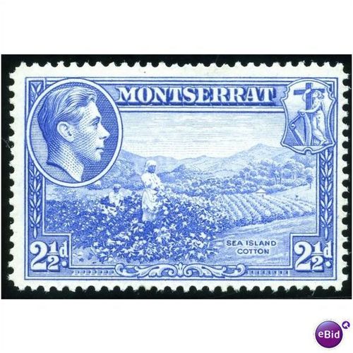 Montserrat KGVI 1938 2½d Ultramarine Mounted Mint MM SG 105 Perf 13