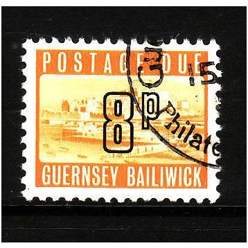 GUERNSEY 1975 SG D 15 8p YELLOW ORANGE POSTAGE DUE FINE USED#2