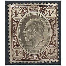 Transvaal 1906 SG265 4d Black & Brown Mounted Mint...