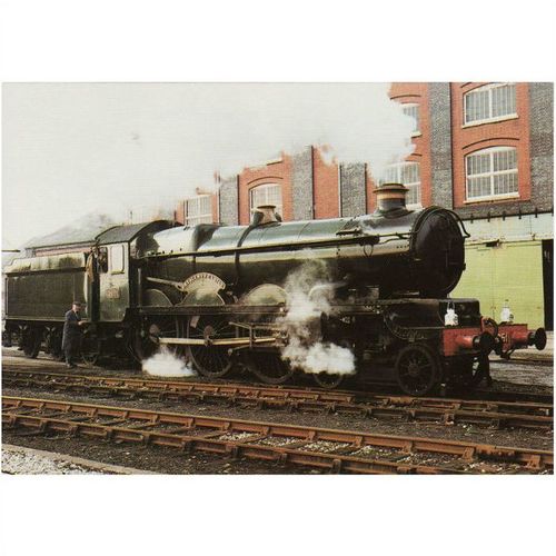 Railway Postcard GWR 5051 Drysllwyn Castle SWINDON WORKS 4-6-0 Loco