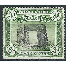 Tonga 1942 SG78 3d Black & Yellow-Green Very Fine Used ... .