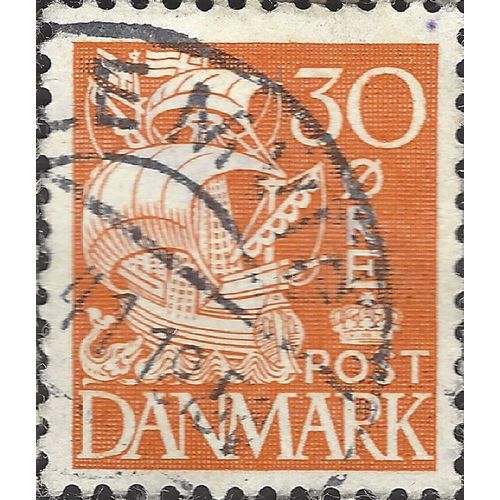 DENMARK, SHIP, Caravel, brown 1933, 30ore