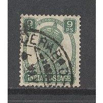 India.SG267 9p King George VI (Green).Fine Used.Mar16